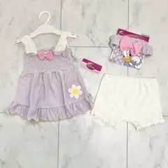 新品　ディズニー　デイジー　なりきり　ワンピース　パンツ　ヘアバンド　3点セット