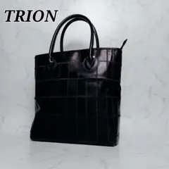 TRION パッチワーク レザー トートバッグ ブラックのサムネイル