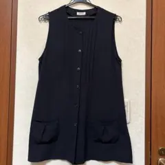 夢御堂　ちりめん　チュニック　紺