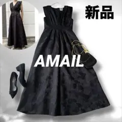 AMAIL アマイル　フラワーエンブロイダリードレス　ブラック　オケージョン