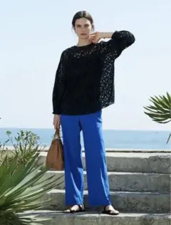 セオリーリュクス　リネンワイドパンツ　34サイズ