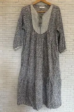 ニコアンド niko and… ボタニカル柄ワンピース インド綿