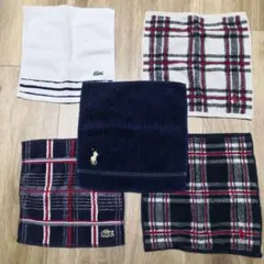 Lacoste・ラルフローレン ハンカチ 5枚セット
