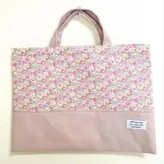 手提げバッグ　花柄トートバッグ 園バック レッスンバッグ お稽古バッグ