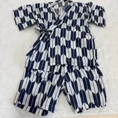 幾何学模様 甚平 110サイズ