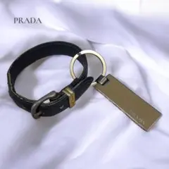 PRADA プラダ レザーブレスレット ブラックのサムネイル