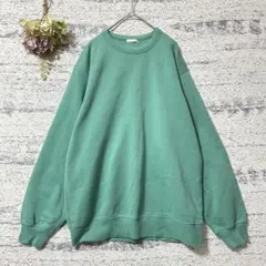 GU スウェットシャツ　グリーン　L　裏起毛　長袖　トレーナー　プルオーバー