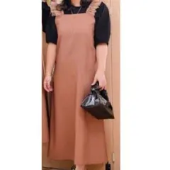 新品　しまむら　Hina 肩フリルチュール　ジャンスカ　ジャンパースカート　4L