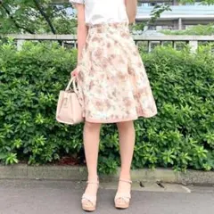 MISCH MASCH 花柄レースハギフレアスカート