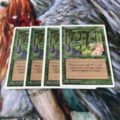 MTG 繁茂/Wild Growth 4ED 英語 4枚　EN