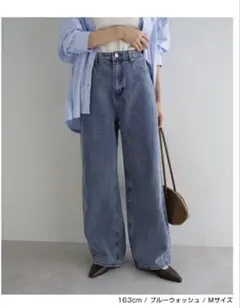 エバーネイビー　カーブデニムパンツ　L ブルーウォッシュのサムネイル