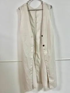 ノースリーブ ベージュ ロングワンピース Mサイズ