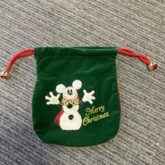 Disney ★ クリスマス　巾着　レトロ　希少