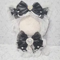 ぬい服10cm-16cmセミオーダー❤︎ギャルねこにじぱぺっとほわぬいちびぐるみ 10cm ちびぐるみ ぬい服 クロネコちゃん にじぱぺっと しっぽ付き #53