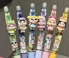クライベイビー柄消せるボールペン6本セット（青色）
