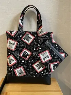 猫柄　トートバッグ ポーチ付き　ハンドメイド