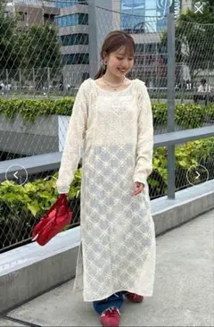 HELLO.SANFRANCISCO フラワー刺繍レーストップス付ワンピース