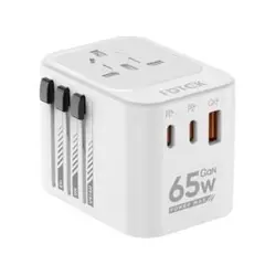 海外変換プラグ 65W USB-C×2 USB-A対応 全世界対応 軽量