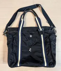 Orobianco　メンズ　黒ナイロン製　トートバッグ　ストラップ付き
