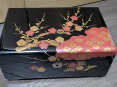 【美品】会津塗 錦絵仁清梅 オルゴール付宝石箱 ジュエリーボックス 金彩蒔絵