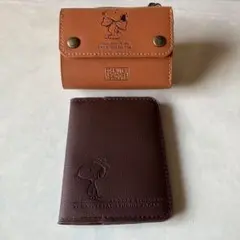 スヌーピー 三つ折り財布とカードケース セット