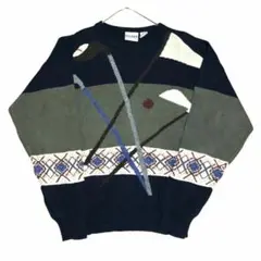 野*中様 アーノルドパーマー ニットセーター コットン 総柄 ゴルフ柄 US古着