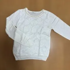 earth music&ecology ホワイト レースニット S