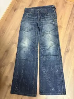 ストレートデニムパンツ ダークブルー