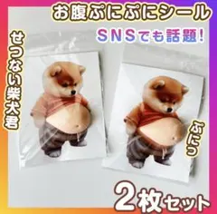 おなか ぷにぷに シール 柴犬 3D 立体 ステッカー 2枚 ぷっくりお腹 いぬ