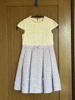 a.v.v フラワージャガードフィット＆フレアワンピースフ　130cm