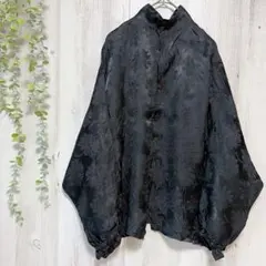 vintage ヴィンテージ ブラウス ペイズリー 黒 レトロ USA 海外古着 