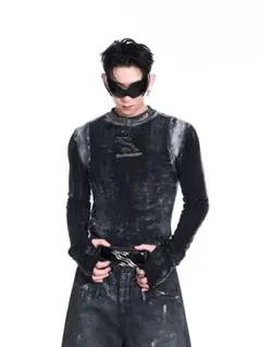 正規店購入 STARTEXCEEDEND ブラック長袖カットソー