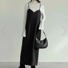 新品未使用 Re:EDIT 起毛ツイル切り替えデザインキャミワンピース