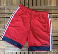 adidas トレフォイル ショートパンツ レッド ネイビー