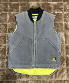 CAT ダックベスト USA製 90s キャタピラー 中綿 CAT Caterpillar キャタピラー ダックベスト ワークベスト USA ダック