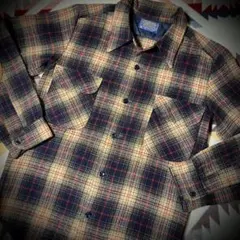 【良品】70's PENDLETON オンブレウールシャツ エルボーパッチのサムネイル