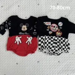 【2着セット】　リトシー　ロンパース　ミッキー　セット売り　ベビー 70 80