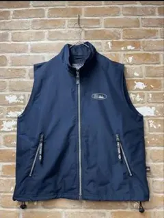 90s 古着　ファーストダウン　ナイロンベスト　ベスト　刺繍ロゴ　オーバーサイズ