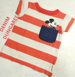 DENIM DUNGAREE　半袖Tシャツ　フィス　ミッキー　DISNEY　綿のサムネイル