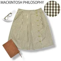 マッキントッシュフィロソフィー 膝丈 巻きスカート ラップスカート チェック ♪