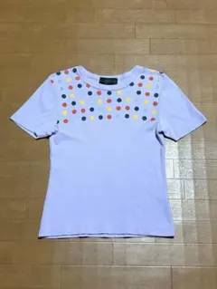 Real RF fake ドット柄 半袖Tシャツ ライトパープル