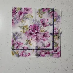LANCEL 花柄 未使用 ハンカチ