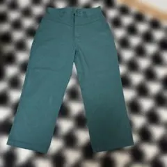 グリーン ワークパンツ サイドポケット付き