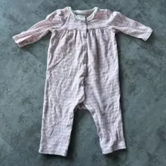 Ralph Lauren ピンクストライプロンパース 12M パジャマ　コットン