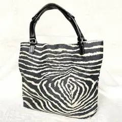 SAZABY ゼブラ柄 ハンドバック レザーハンドル