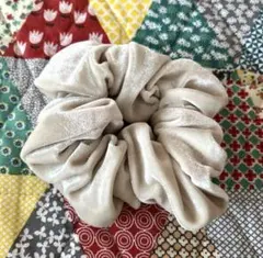 未使用《Lattice》ベージュ ベロア シュシュ