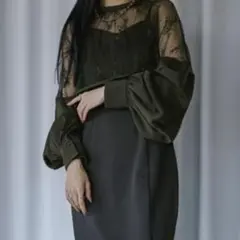 Ezick Lady set レーストップドレス コンビワンピース