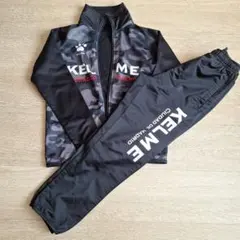 KELME 迷彩柄 裏起毛ジャージ上下 練習着 黒 130
