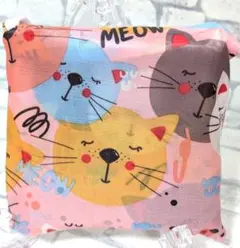 新品未使用 猫柄エコバッグ ナイロン 軽量 大容量
