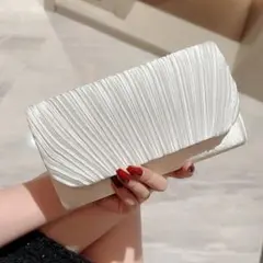 2WAYパーティーバッグ シャンパンゴールド　シルク調 結婚式・二次会